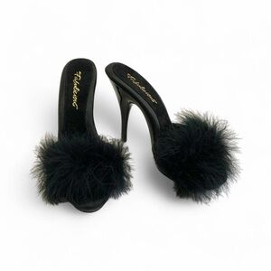 NEW Fabulicious Marabou Poise Size 9 Open Toe Hels
